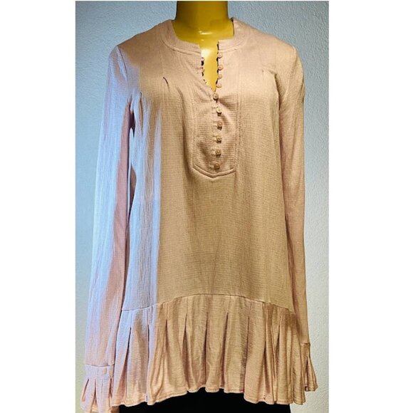 🎩🗝️ NWT 78 Free People Long Sleeved Dusty Lavender Shirt - XS - Boho Gypsy! - Picture 3 of 4